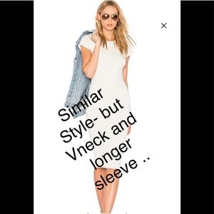 Standard James Perse White  Ruched Stretch-Cotton Jersey Dress Size 2/Med